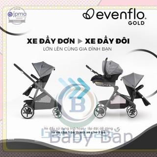 Bộ Xe đẩy đôi Xe đẩy Nôi Xách 3-in-1 Evenflo Gold Pivot Xpand Travel System