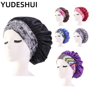 YUDESHUI Mũ trùm đầu ngủ bằng satin chống rụng tóc đơn sắc cho nữ