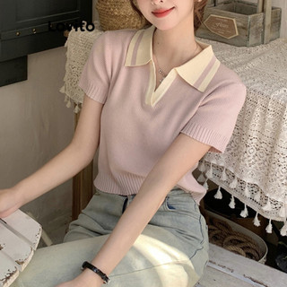 Áo dệt kim Lovito ghép nối màu sắc họa tiết hình học phong cách thường ngày dành cho nữ LNA48064(Nhiều màu)