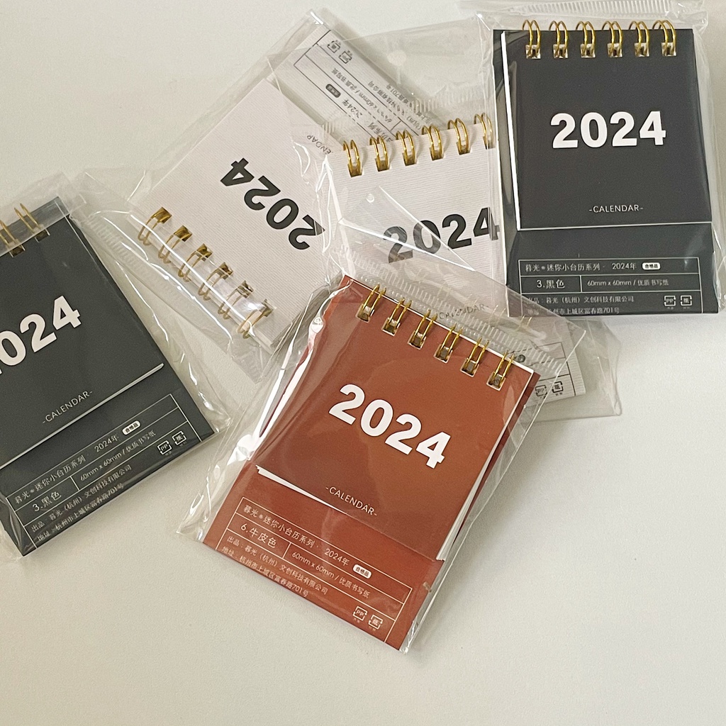 Túi Đeo Chéo Thiết Kế Đơn Giản Thời Trang Cao Cấp|Lịch 2024 mini Để Bàn Màu Trơn Dễ Thương