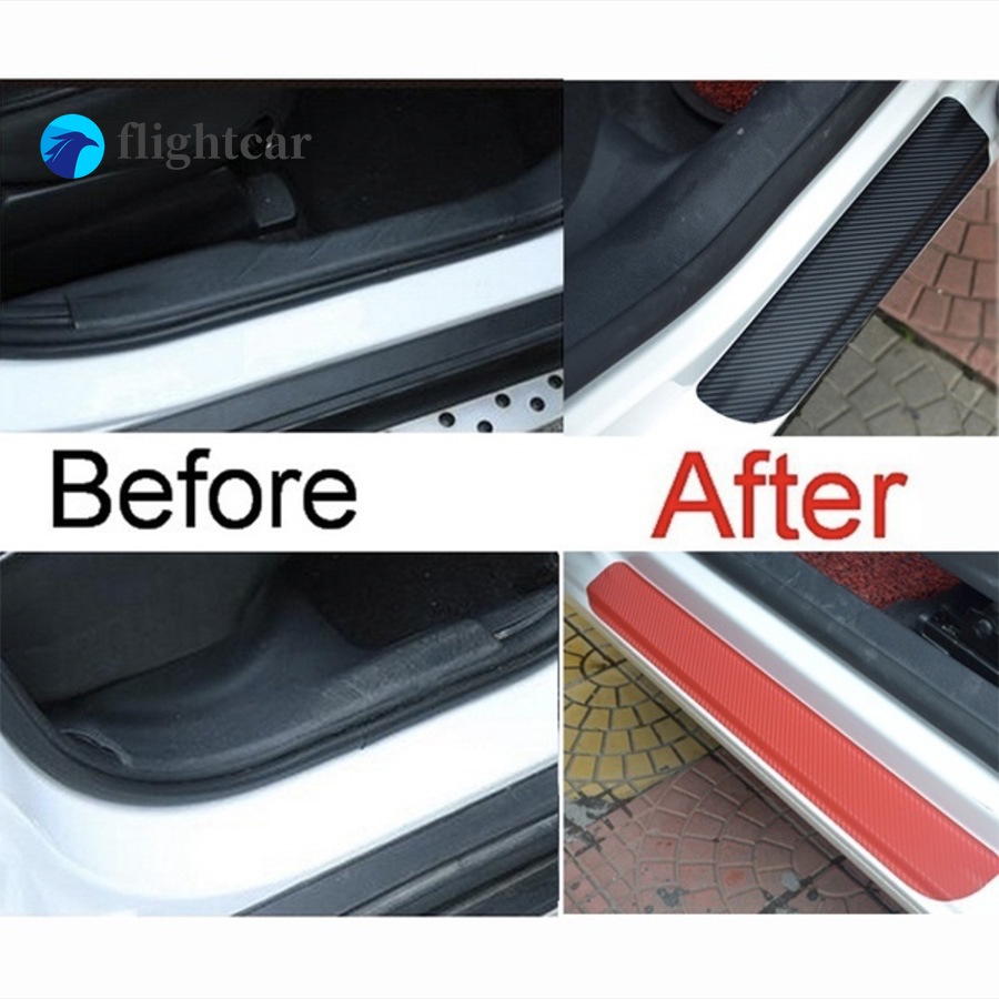 Miếng Dán Sợi carbon Màu Đen Chống Trầy Xước Bảo Vệ Cửa Xe Hơi