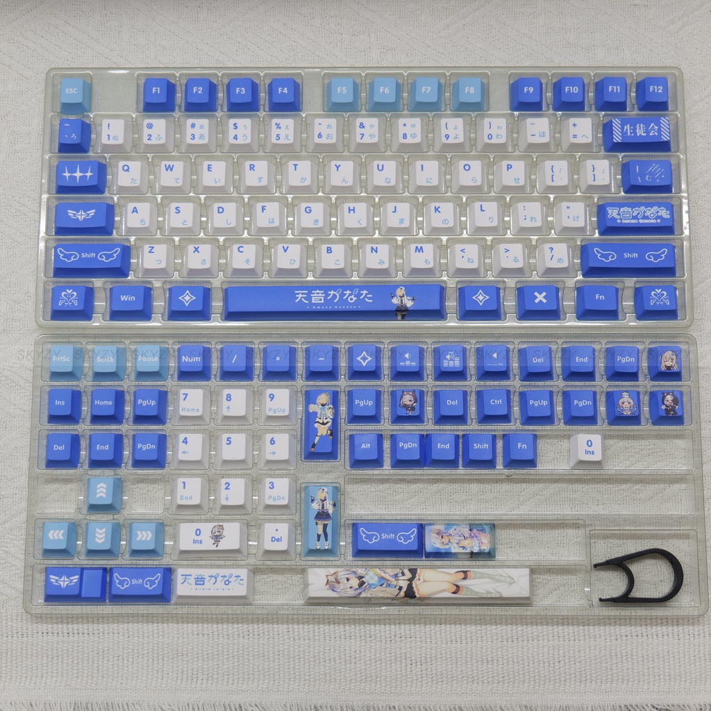 Amane Kanata Keycaps Cherry Profile Hololive Anime PBT DYE SUB Bàn Phím Cơ Keycap