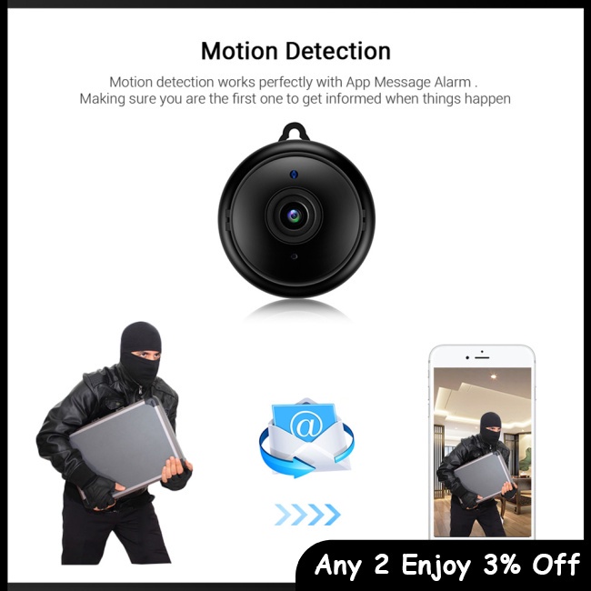 Camera mini zevaret wifi ip Không Dây hd 1080p Hai Chiều Phát Hiện Chuyển Động Ban Đêm Cho Bé