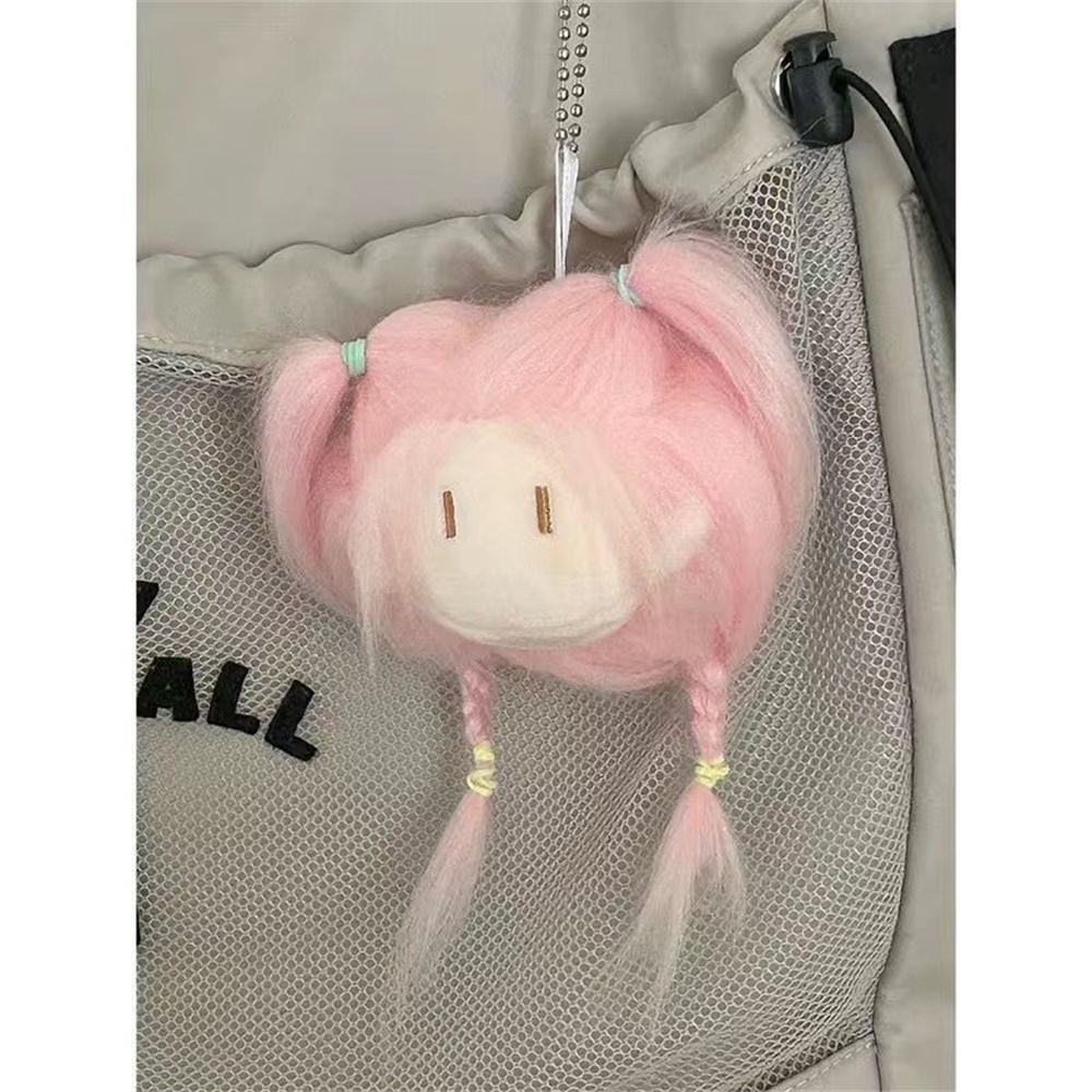 Móc khóa búp bê hoạt hình dễ thương Đầu tròn bằng bông chiên Mặt dây chuyền búp bê sang trọng Quà tặng sinh nhật cho nữ top11.vn