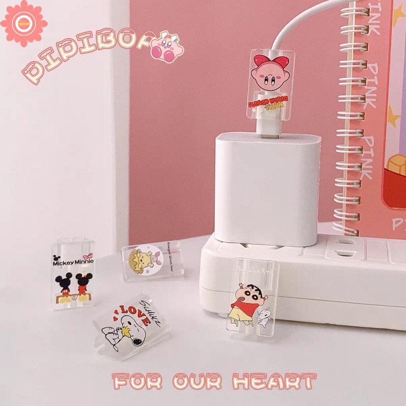 DISNEY Dễ Thương Phụ Kiện Bảo Vệ Dây Cáp Sạc Điện Thoại Hình Nhân Vật Hoạt Hình kuromi kirby puppy lotso Đáng Yêu