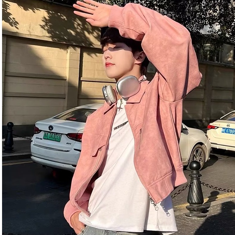 Áo Khoác bomber Dáng Rộng Ngắn Phong Cách retro Mỹ Mẫu Mới 2023 Thời Trang Mùa Thu Cho Nam