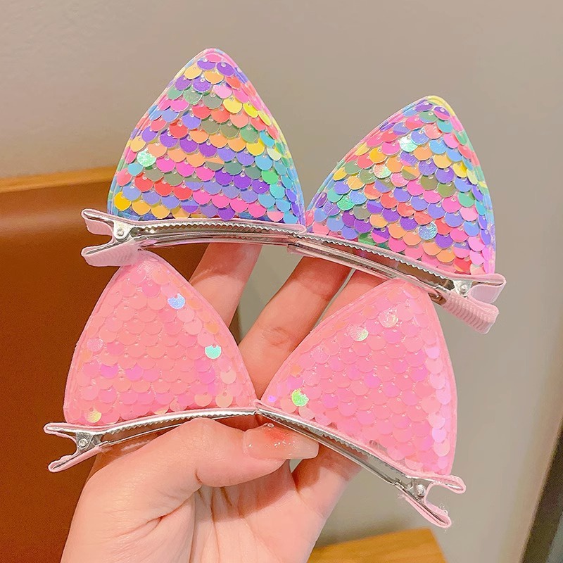 Set 2 Kẹp Tóc Tai Mèo Dễ Thương Cho Bé Gái