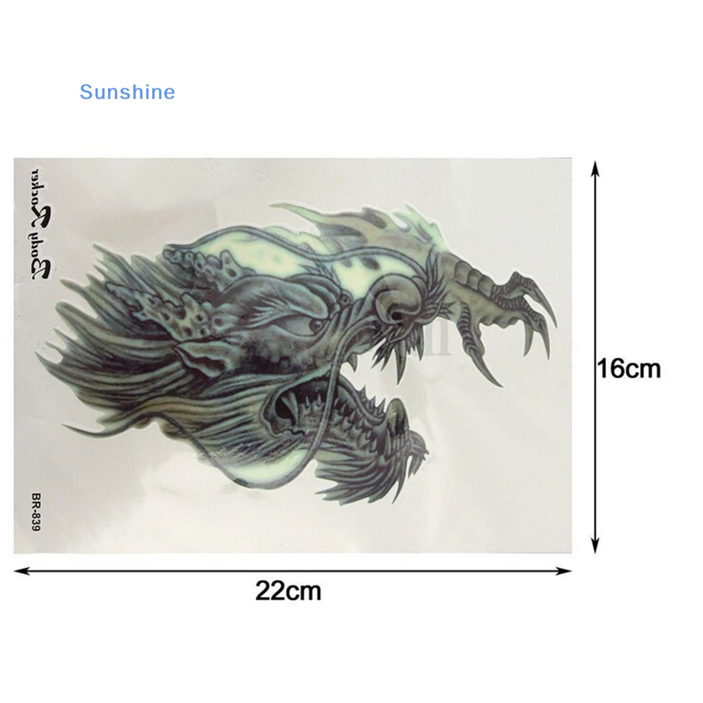 Áo Khoác Chống Nắng Thời Trang Cá Tính Hình Xăm Dán Tạm Thời Hình Đầu Rồng 3d Độc Đáo