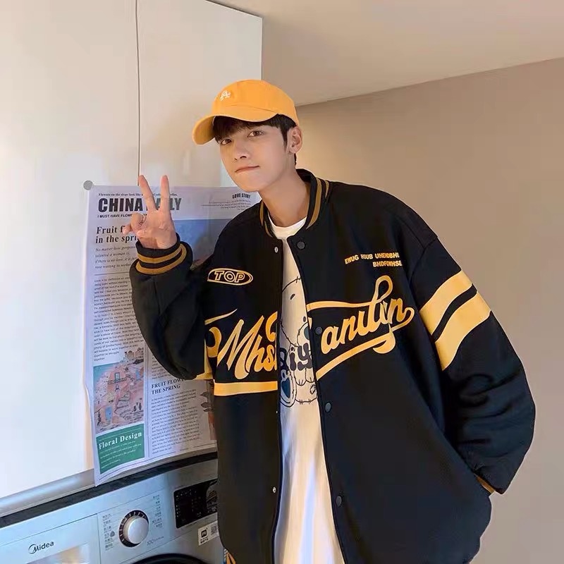 Áo khoác bomber form rộng , chất nỉ in chữ thời trang unisex MB017 Meme