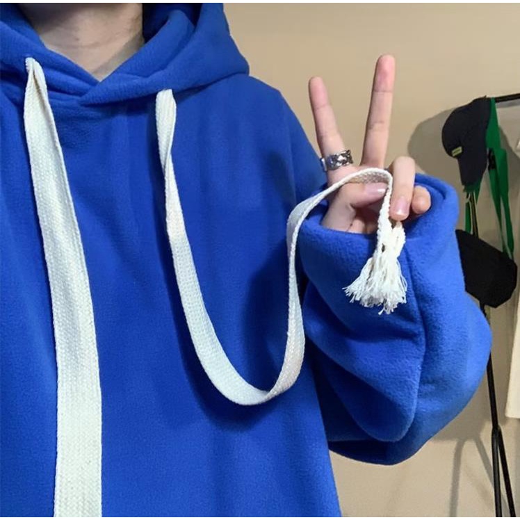 Áo Hoodie Dệt Dáng Rộng Dày Dặn Phối Dây Rút Phong Cách hong kong Thời Trang Thu Đông Chất Lượng Cao plus size M-8XL