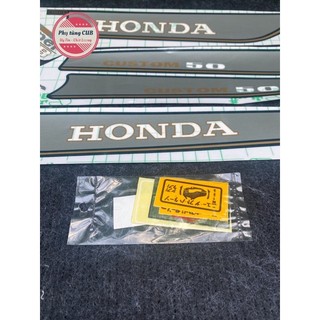 Tem xe cub custom ( 50-70-90) kèm tem thông số