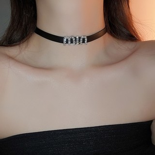Vòng Cổ choker Bằng Da Đính Kim Cương Chữ niche Cá Tính Thời Trang Cá Tính Không Gây Dị Ứng Phong Cách Ngọt Ngào