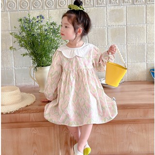  Hàng Có Sẵn Đầm Công Chúa cotton Nguyên Chất Tay Phồng In Hoa Thời Trang Thu Đông Hàn Quốc Cho Bé Gái