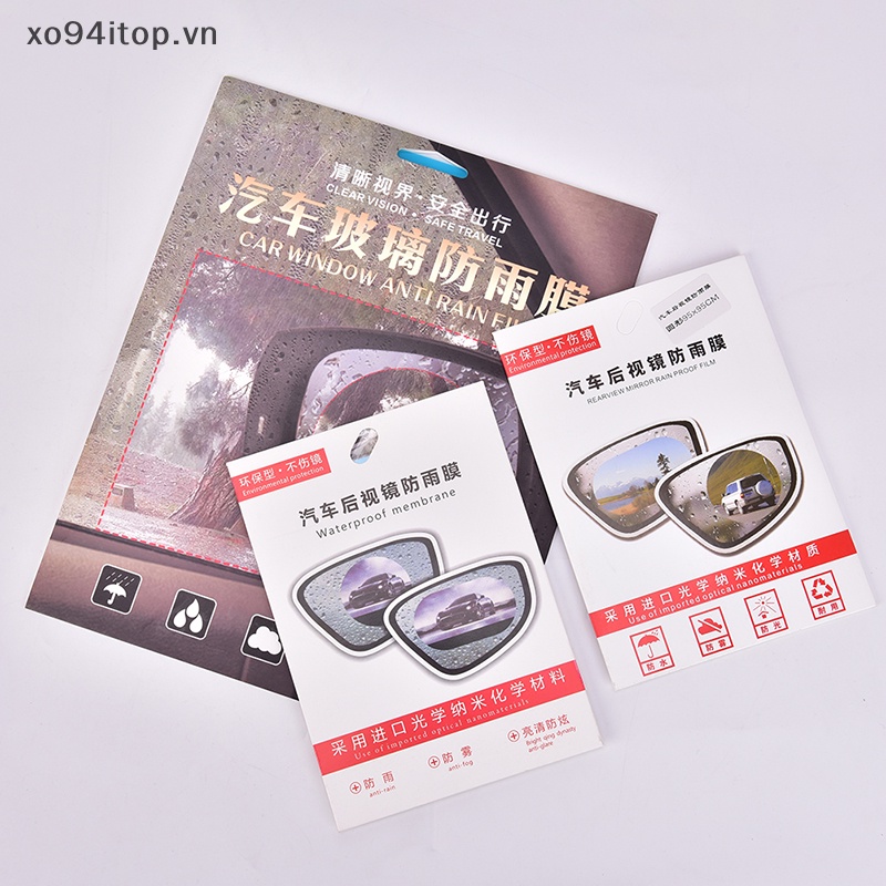 Xoitop Bộ 2 Miếng Dán Chống Thấm Nước Chống Sương Mù Cho Gương Chiếu Hậu Xe Hơi vn