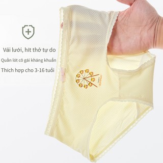 Quần lót boxer vải lụa lạnh mỏng thoáng khí chống vi khuẩn cho bé gái 3 4 5 6 7 8 9 10 11 12 13 14 15 16 tuổi
