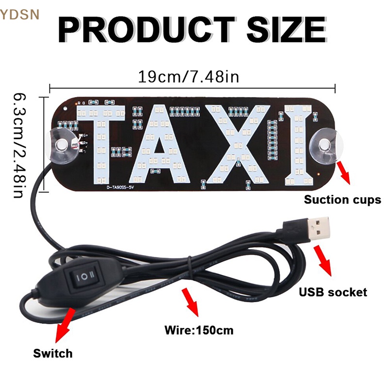 Đèn led taxi 2 Màu Có Thể Thay Đổi Kèm usb  rt
