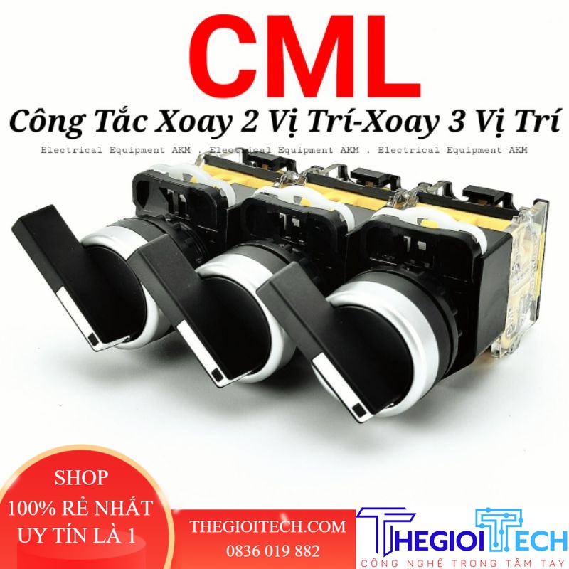 Công Tắc Xoay 2 VỊ Trí,Xoay 3 Vị Trí Phi 22 ( LA38-11XC/21) cần dài - LA38 - XOAY 3