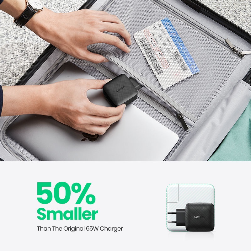 Củ sạc nhanh UGREEN 66W PD USB-C Type-C thích hợp cho iP 12 13 14 15 Pro max/ Xiaomi 12/ iPad/ Samsung/ Huawei TTSHOP720