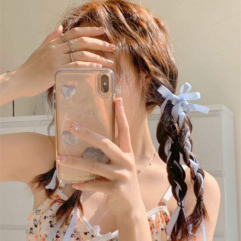 Dây Cột Tóc Ruy Băng Dài y2k Thắt Nơ Phong Cách lolita Nhật Bản Cho Nữ
