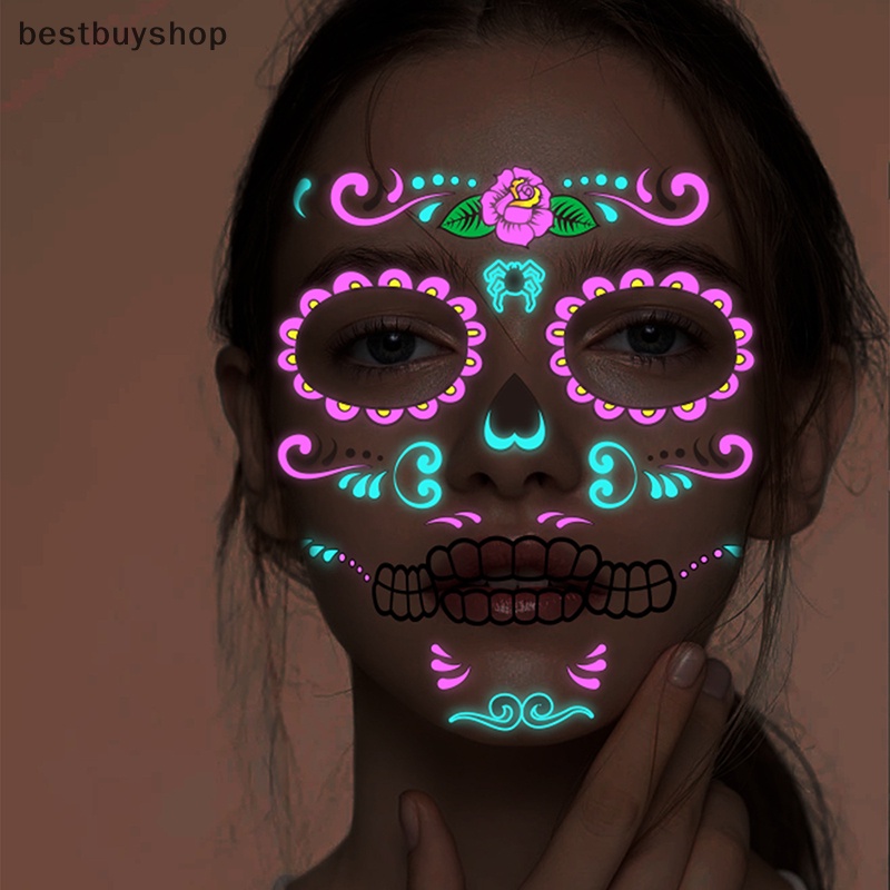 Hình Xăm Dán Họa Tiết Bộ Xương death Phong Cách halloween Độc Đáo Mới