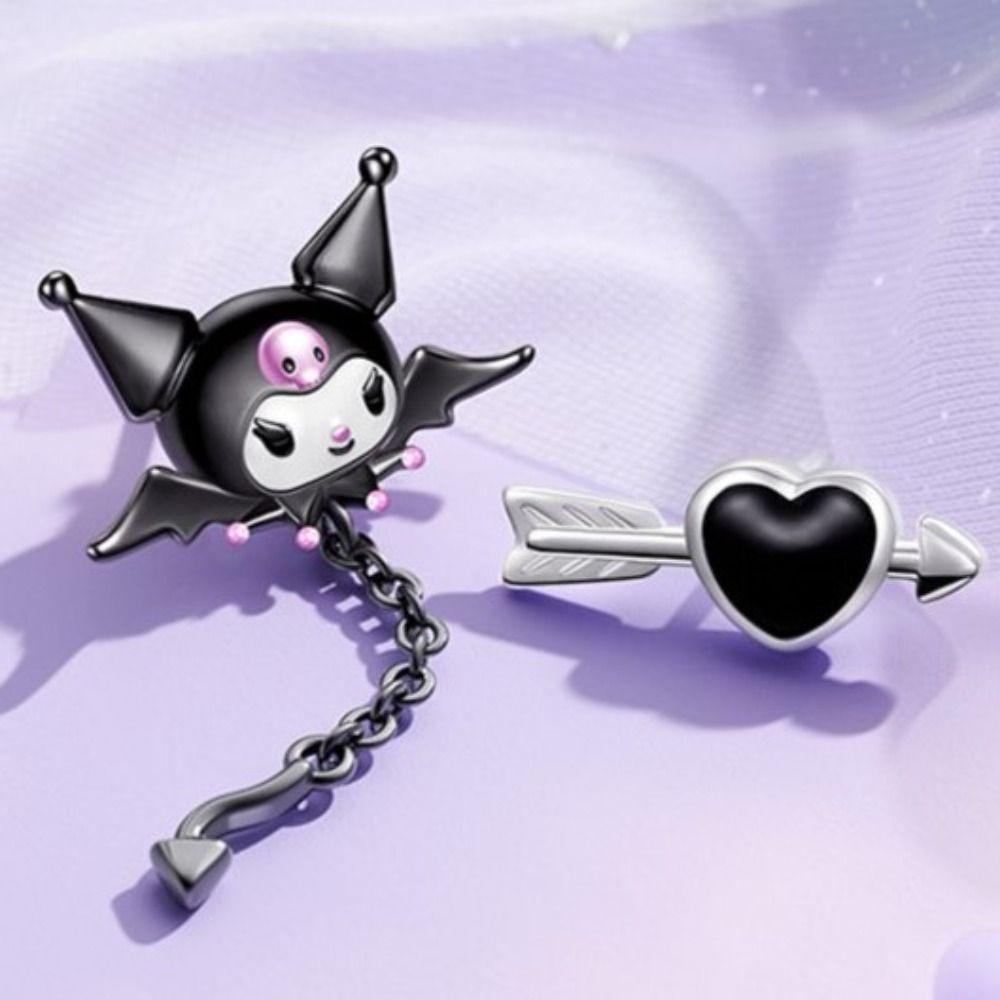 Usnow Khuyên Tai Bạc Hình Trái Tim Mũi Tên Tình Yêu y2k koakuma kuromi Ngọt Ngào Phong Cách gothic