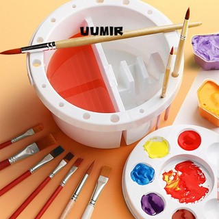 UUMIR Xô Đựng Cọ Vẽ / Giá Đỡ Cọ Vẽ 3 Trong 1 Bằng Nhựa Chất Lượng Cao