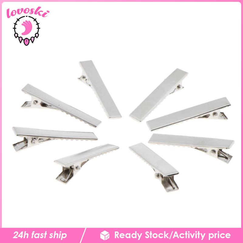 Set 100 Kẹp Tóc Cá Sấu Hình Vuông diy Bằng Kim Loại Cho Bé Gái