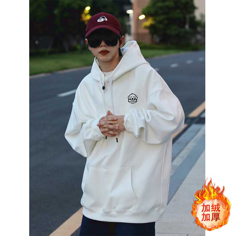 Áo Khoác Hoodie Nỉ Ngoại Cỡ Màu Đỏ Tía Phong Cách Đường Phố Mỹ Thời Trang Thu Đông Cho Nam
