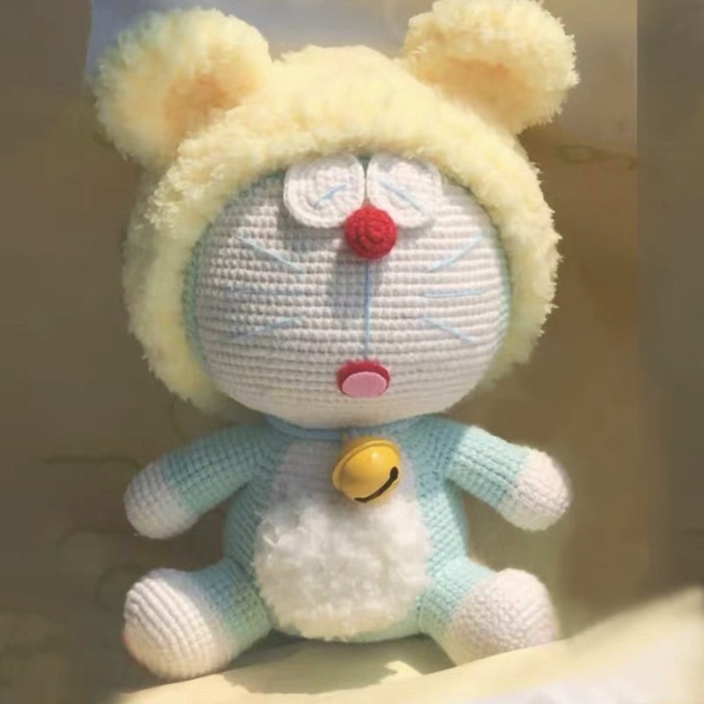 Búp Bê Mèo Máy doraemon Đan Len Thủ Công Dùng Làm Quà Tặng Cho Bạn Bè