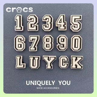 charm crocs A-Z 0-10 sticker dép crocs DIY Shoes Accessories Shoe Charms
