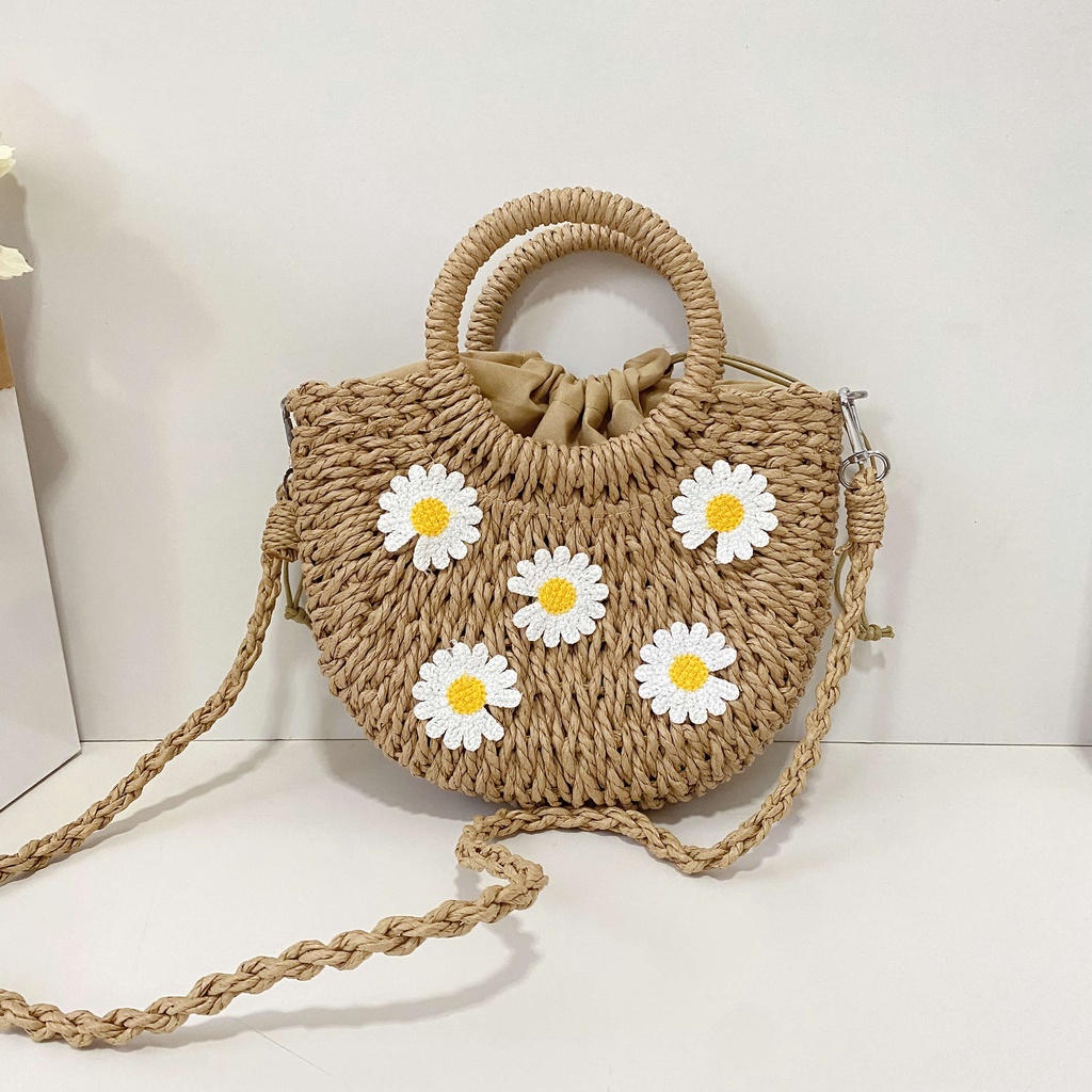 Túi Rơm Đeo Chéo handmade Phong Cách Thời Trang Đi Biển Dành Cho Nữ