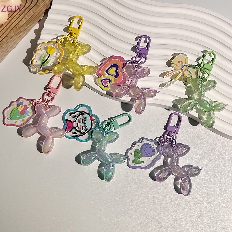 Móc Khóa Hình Chú Chó Và Bong Bóng Nhiều Màu Dễ Thương Mới