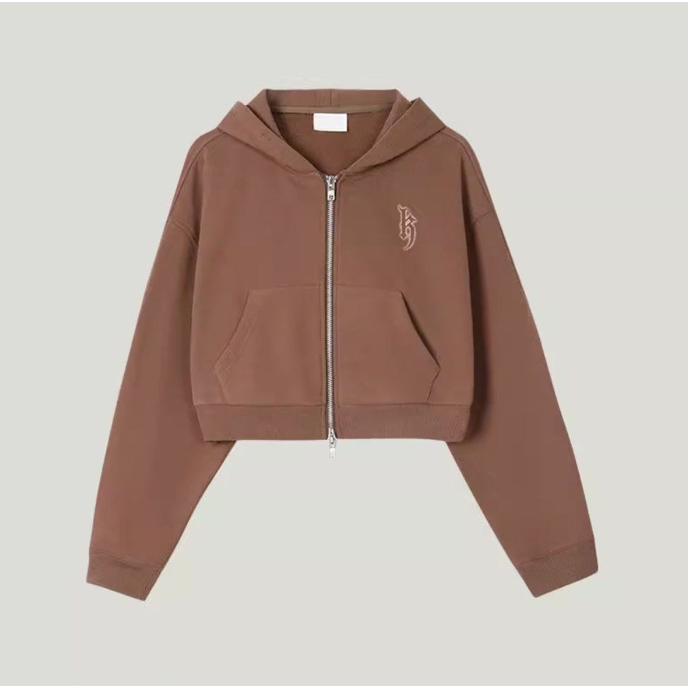 Áo Hoodie Lửng Tay Dài Dáng Rộng In Chữ Thời Trang Mùa Thu Mới