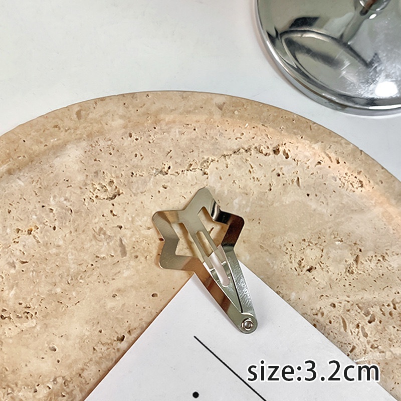 Kẹp Tóc Nữ Hình Ngôi Sao Màu Bạc Xinh Xắn