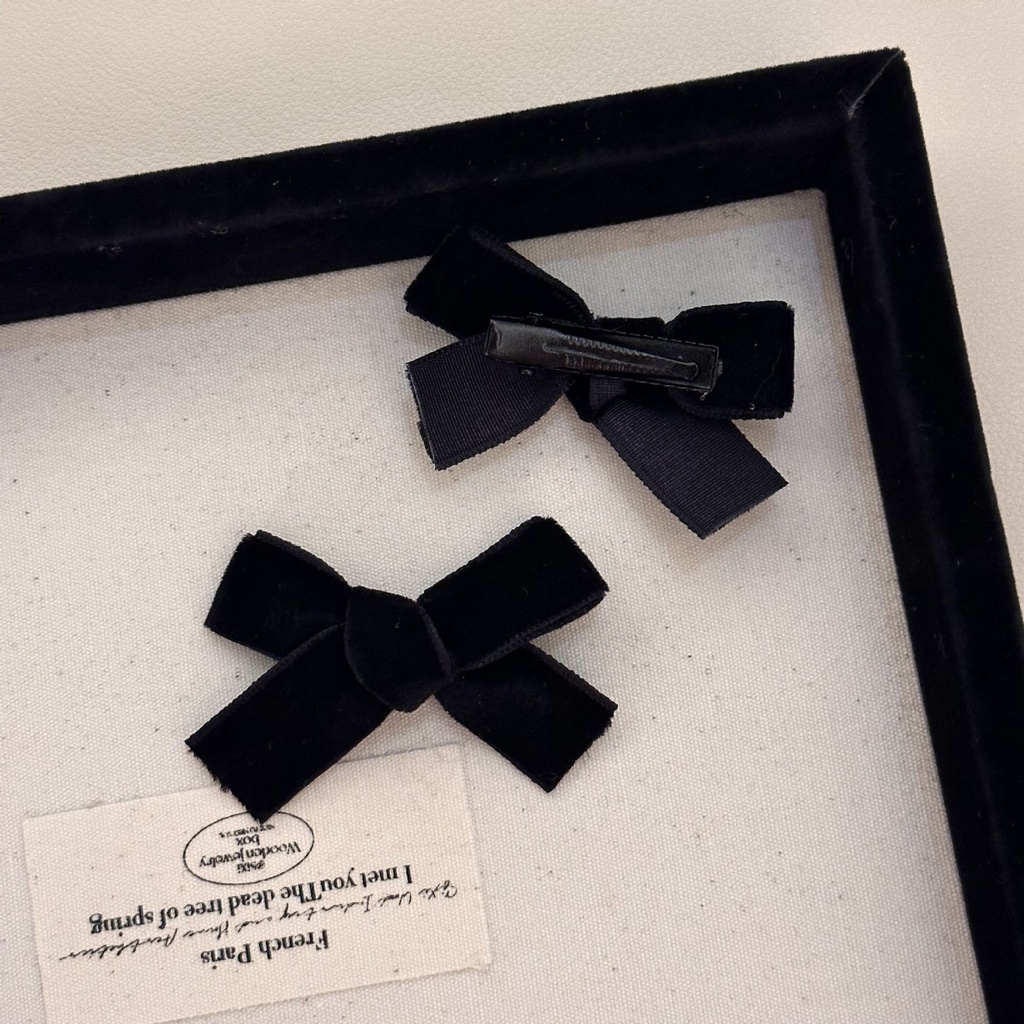 Kẹp Tóc Nơ Nhung Phong Cách Công Chúa