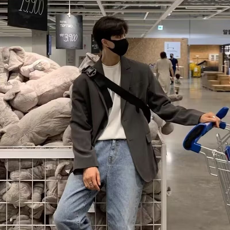 Áo Khoác Vest Màu Trơn Phong Cách Hàn Quốc Đơn Giản Thời Trang Cho Nam