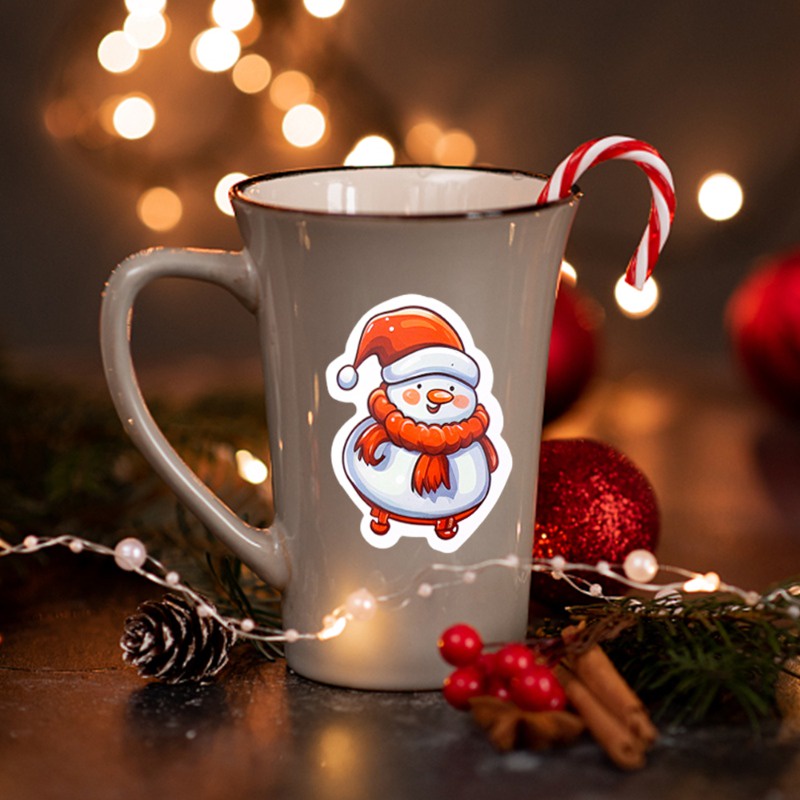 Bộ 50 sticker Dán Trang Trí Giáng Sinh Hình Ông Già Noel Hoạt Hình diy