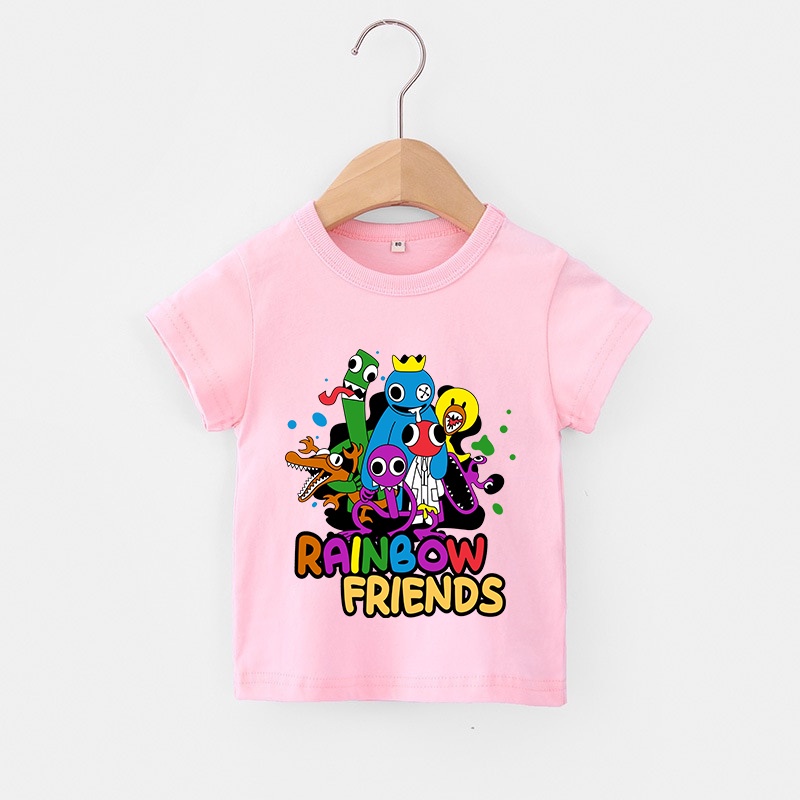 Áo thun trẻ em RAINBOW FRIENDS ART, 8 màu áo, đầy đủ size có big size, áo thun cho bé Cotton, Màu khác nhắn shop