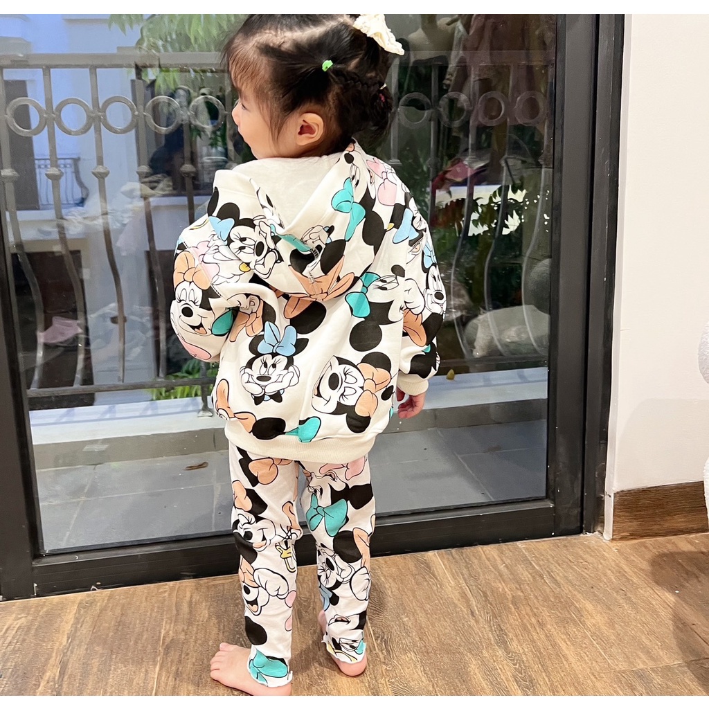 ✨MALINHKID✨BN03- Bộ MICKEY mũ xanh kéo khoá trẻ em VNXK