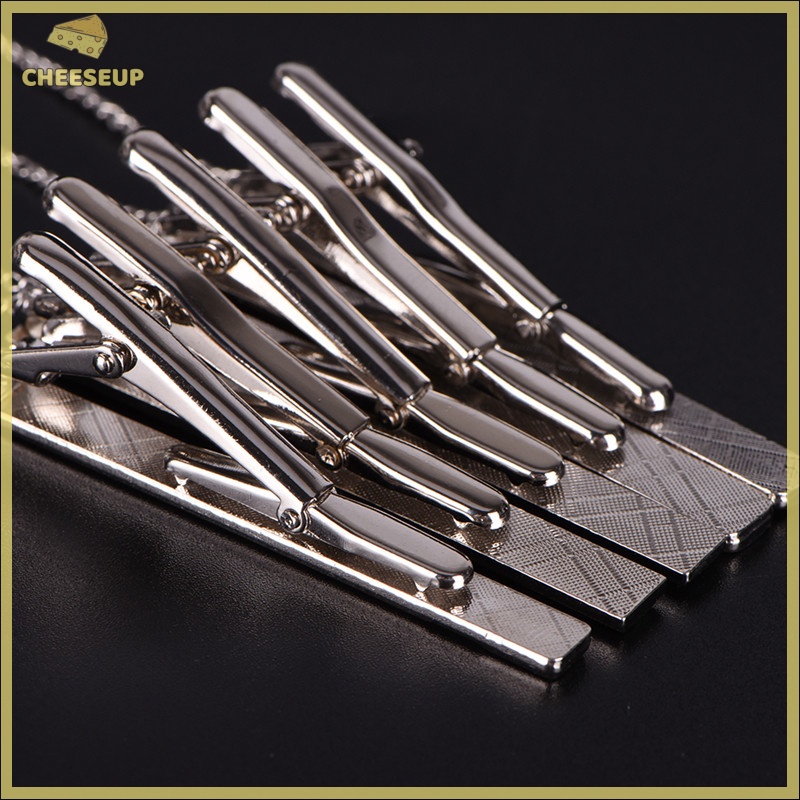 Phô Mai Pho Mát| Kẹp Cà Vạt Màu Bạc Bằng Thép Không Gỉ Mới
