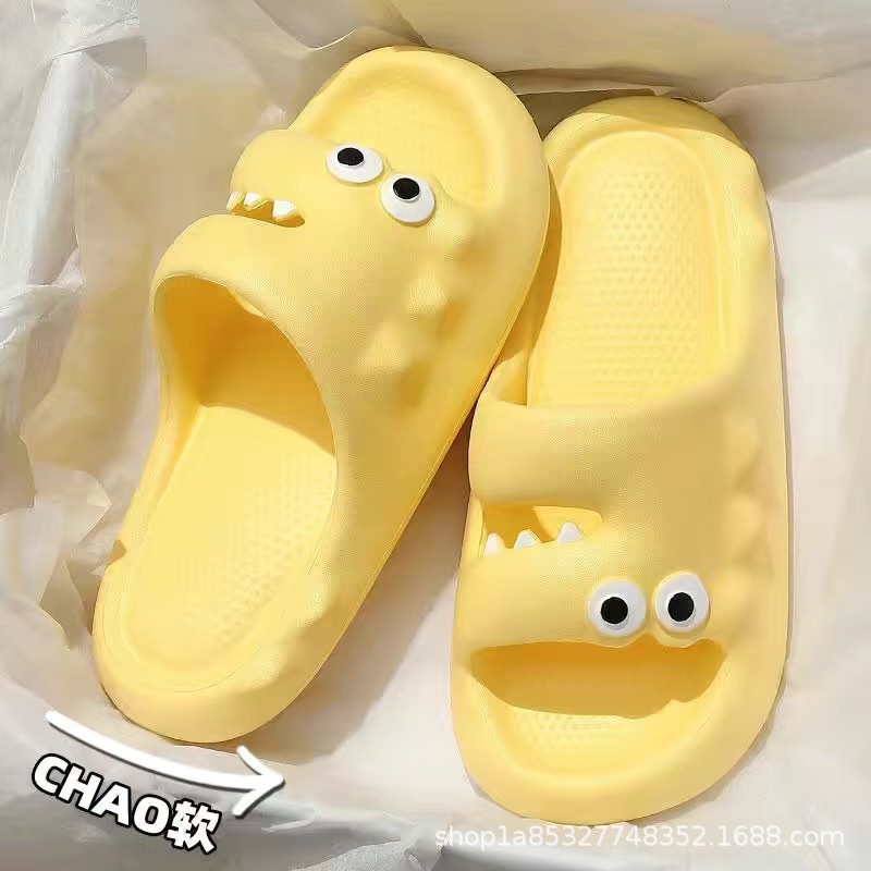 Dép Đi Trong Nhà Chống Trượt Hình Cá Sấu Mắt To Hoạt Hình Mùa Hè Thoải Mái Cho Cặp Đôi