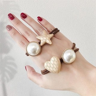 Dây cột tóc cao su đính ngọc trai nhân tạo đơn giản cho nữ