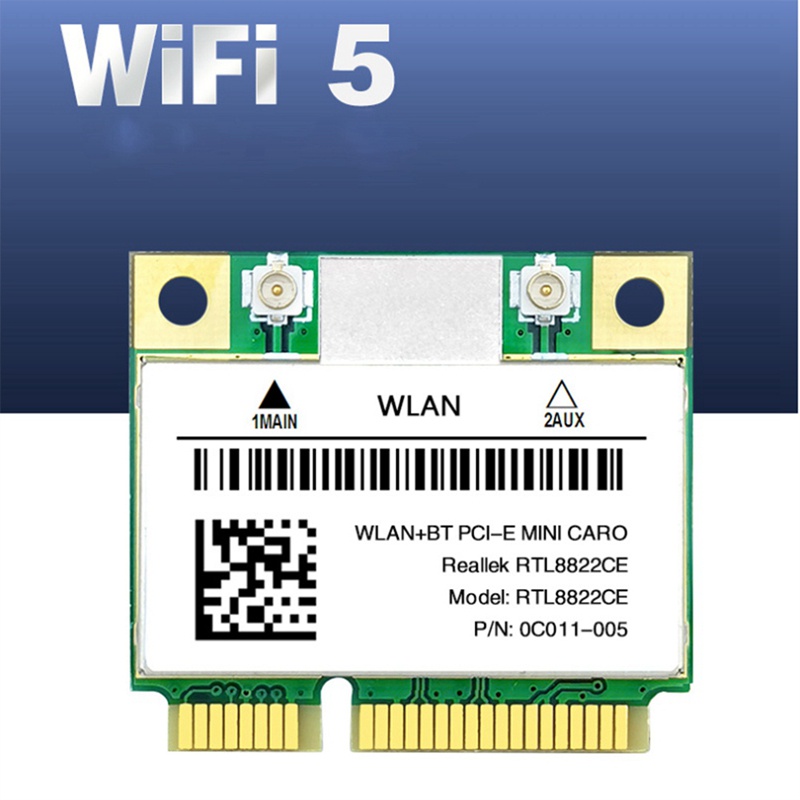 Card wifi mini rtl8822ce 1200mbps 2.4g / 5ghz 802.11ac bluetooth 5.0 Hỗ Trợ laptop / pc windows 10 / 11