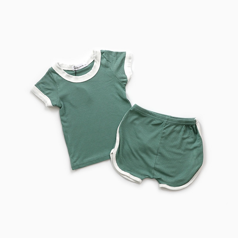 Set Đồ Mùa Hè 2 Món Gồm Áo cotton Và Quần Ngắn Cho Bé Gái 2023