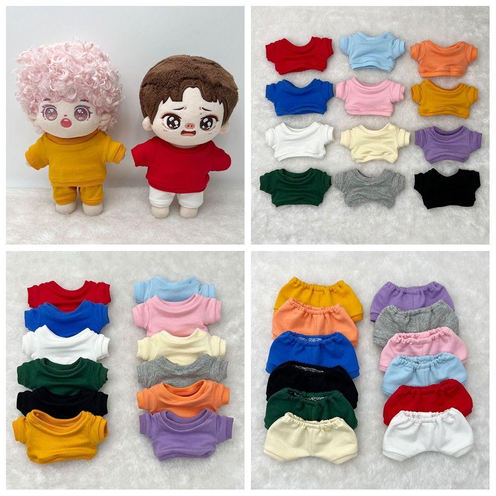 Bộ Trang Phục Gồm Áo sweater cotton + Quần Short 20cm Màu Trơn Thời Trang Cho Búp Bê / Áo sweater / Quần Short diy