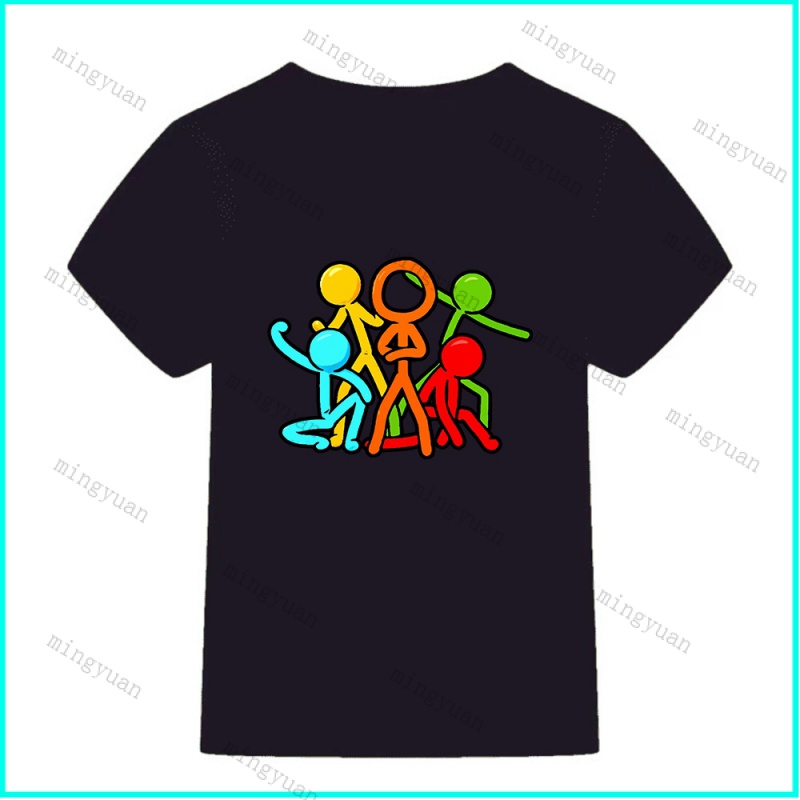 Áo Thun Tay Ngắn Dáng Rộng In Họa Tiết Hoạt Hình Mingyuan Alan Becker Thời Trang Cho Tuổi Teen