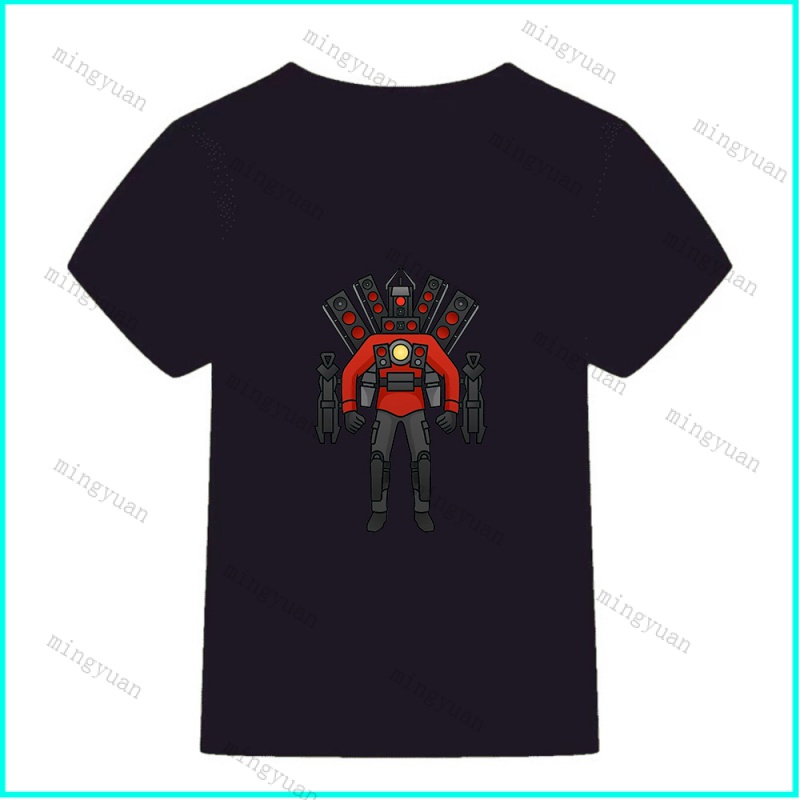 Mingyuan nâng cấp titan speakerman skibidi toilet trẻ em t-shirt tshirt thường ngắn tay áo lỏng unisex thanh thiếu niên tee top