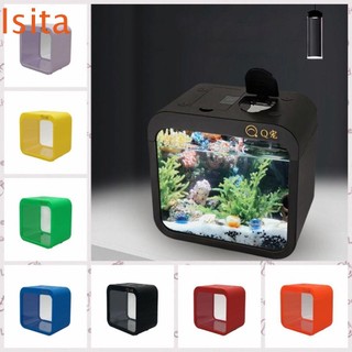 Bể cá mini bằng nhựa trong suốt có đèn led để bàn trang trí