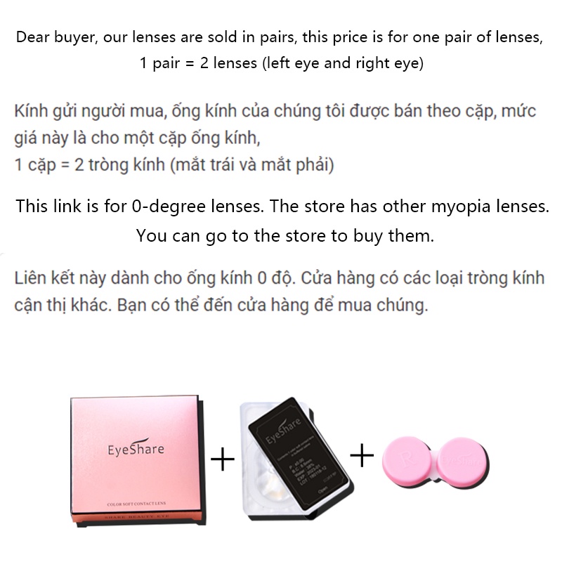 1 Cặp Kính Áp Tròng Màu Sắc Tự Nhiên Dùng Trang Điểm Mắt