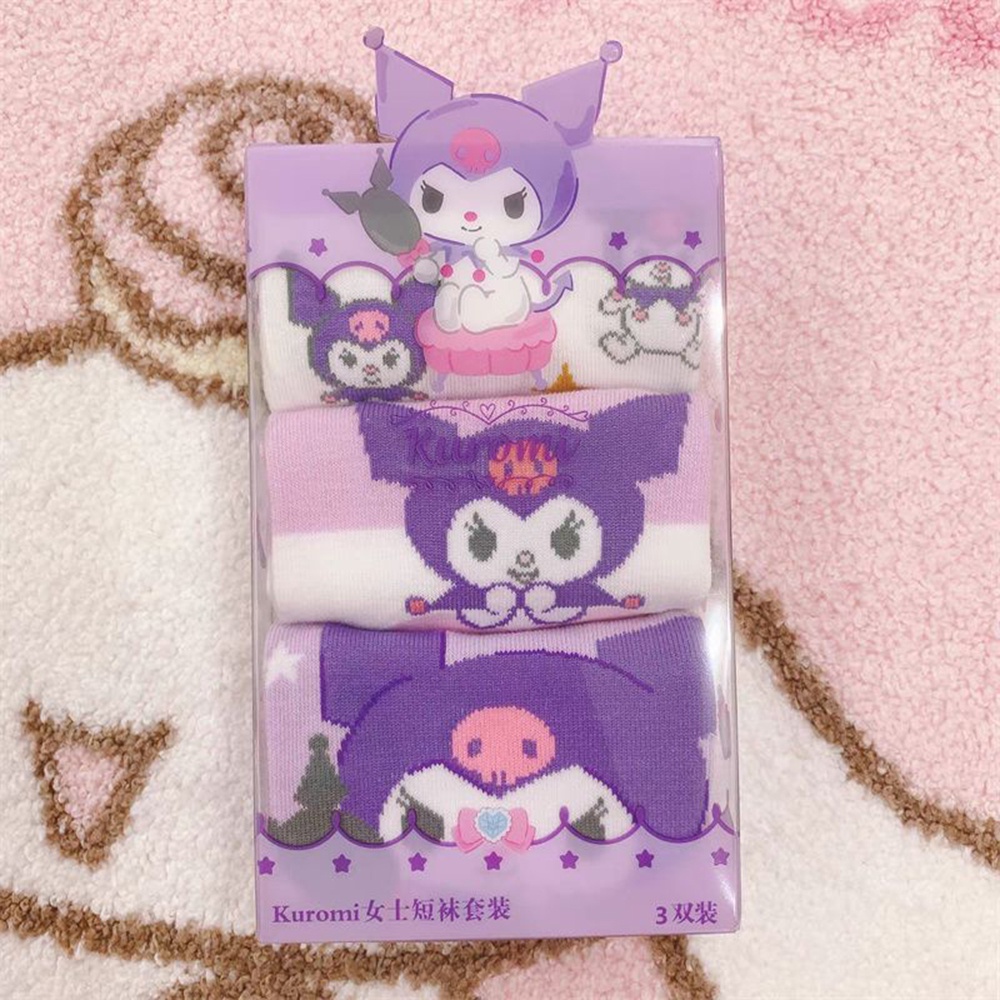 Sanrio Vớ cotton Cổ Thuyền In Họa Tiết Hoạt Hình Chó cinnamon / melody Dễ Thương Cho Bé Gái